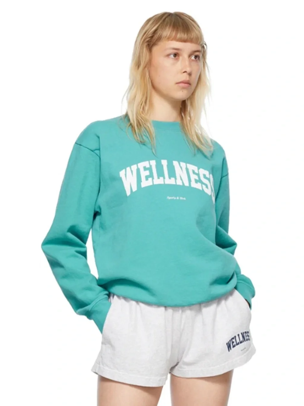 Sporty & Rich Brand New (NWT) Wellness Ivy Crewneck - Faded Teal